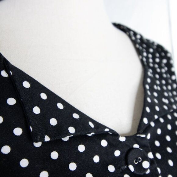 Vintage Cotton Polka Dot black and white dress - Picture 7 of 15
